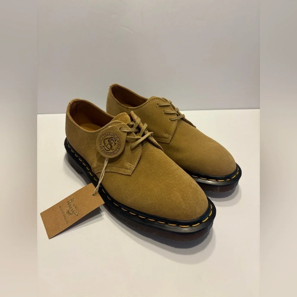 Dr. Martens 1461 Made in England Buck Suede Oxford Shoes Beige Size  Us 6 New